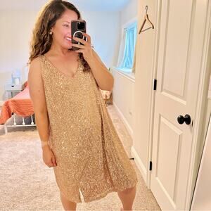 NWT 1.STATE Pink Sequin Sleeveless Mini Dress 22W